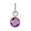 Amethyst and CZ Pendant. Certified 585 (14kt) Rose Gold, Rhodium Detailing