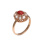 Coral with CZ Halo Ring. 585 (14kt) Rose Gold
