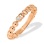 'Links and Beads' Ring with a Full-cut Diamond. Hypoallergenic Cadmium-free 585 (14K) Rose Gold