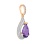Amethyst and CZ Teardrop-shaped Pendant.  View 2