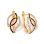 White & Black CZ Leverback Earrings. Certified 585 (14kt) Rose Gold