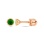 A Bezel-set Emerald Stud Earrings. Certified 585 (14K) Rose Gold, Screw Backs