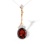 Oval-Shaped Czech Garnet Cocktail Pendant. Certified 585 (14kt) Rose Gold, Rhodium Detailing