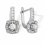 Certified Diamond Leverback Earrings. Certified 585 (14kt) White Gold, Rhodium Finish