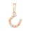 Diamond Horseshoe Pendant. Certified 585 (14kt) Rose Gold, Rhodium Detailing