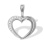 Affordable White Gold Diamond Heart Pendant. Tested 585 (14K) White Gold, Rhodium Finish