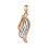 Reverse of Diamond Stylized Leaf Pendant of Two-tone Gold