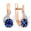 Sapphire 'Flower of Life' Diamond Earrings. Certified 585 (14kt) Rose Gold, Rhodium Detailing