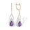 Teardrop Amethyst and CZ Earrings. 'Empress' Series, 585 (14kt) Rose Gold