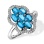 Genuine Blue Topaz and Diamond Floral Shield Ring. Tested 585 (14K) White Gold, Rhodium Finish