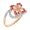 Ruby and Diamond Flower Ring. View 2