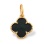 Black Enamel Four-Leaf Clover Pendant. Certified 585 (14kt) Rose Gold