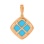 Pendant with Turquoise in a Diamond Contour. Hypoallergenic 585 Rose Gold, Rhodium Detailing. View 4