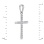 Size of Protestant Cross with 17 Diamonds in 585 White Gold