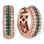 Diamond and Emerald Striped Huggie Earrings. Tested 585 Rose Gold with So-called "Russian" Hue