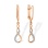 Diamond Double Infinity Dangle Leverback Earrings. Certified 585 (14kt) Rose Gold, Rhodium Detailing