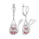 Ruby and Diamond Cascade Earrings. Certified 585 (14kt) White Gold