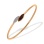 Bypass Bangle Featuring Garnet and 54 Diamonds. Hypoallergenic 585 Rose Gold, Rhodium Detailing