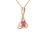 Ruby and Diamond Rose Gold Knot Pendant. View 2