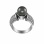 Tahitian Black Pearl and Diamond 14kt White Gold Ring. View 2