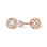 CZ Two-way Stud Earrings. Certified 585 (14kt) Rose Gold