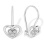 Heart-in-Heart Children Earrings. Certified 585 (14kt) White Gold, Rhodium Finish