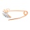 'Good Luck' Safety Pin-Pendant with CZ. Certified 585 (14kt) Rose Gold, Rhodium Detailing