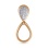 Pave Diamond Convertible Slide Pendant. Certified 585 (14kt) Rose Gold, Rhodium Detailing