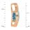 Nifty Slide Pendant with Blue Topaz Diameter 9mm. Hypoallergenic Cadmium-free 585 (14K) Rose Gold. View 3