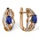 Sapphire and Diamond Earrings. Hypoallergenic Cadmium-free 585 (14K) Rose Gold