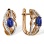 Sultry Sapphire and Diamond Earrings. Hypoallergenic Cadmium-free 585 (14K) Rose Gold