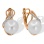 Remarkably Comfortable Pearl and Diamond Earrings. Hypoallergenic Cadmium-free 585 (14K) Rose Gold
