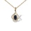 Sapphire and Diamond Drop Pendant. 585 (14K) Hypoallergenic Rose Gold