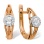 Earrings with Illusion Set Diamond in Diamond Halo. Hypoallergenic 585 (14K) Rose and White Gold