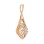 Dimensional Pendant with 24 CZs. Certified 585 (14kt) Rose Gold, Rhodium Detailing. View 2