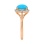 Ring with Turquoise Cabochon in Diamond Frame. Hypoallergenic 585 Rose Gold, Rhodium Detailing. View 3