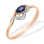 Well-priced Oval Sapphire and Diamond Ring. Certified 585 (14kt) Rose Gold, Rhodium Detailing
