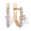 CZ Kids' Lever-back Earrings. Certified 585 (14kt) Rose Gold, Rhodium Detailing