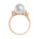 Pearl Ring Features 5 Diamonds. 750 Rose Gold, KARATOFF Series. View 4