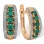 Diamond Edges with Emerald Center Row Earrings. Hypoallergenic Cadmium-free 585 (14K) Rose Gold