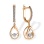 'Fluttering' Diamonds Drop Earrings of Rose Gold. Tested 585 (14kt) Rose Gold, Rhodium Detailing