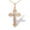 Trefoil Orthodox Cross with Crucified Christ. Certified 585 (14kt) Rose and White Gold