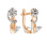 Diamond Sash Leverback Earrings. Certified 585 (14kt) Rose and White Gold