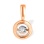 'Fluttering' Illusion-set Diamond Round Pendant. Certified 585 (14kt) Rose Gold, Rhodium Detailing