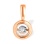 'Fluttering' Illusion-set Diamond Round Pendant. Certified 585 (14kt) Rose Gold, Rhodium Detailing