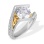 3.12ct Diamond Engagement Ring. Hypoallergenic 950 Platinum and 750 Yellow Gold