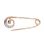 Vintage-style Safety Pin-Pendant. Certified 585 (14kt) Rose Gold, Rhodium Detailing