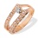 Designer Gallery Ring with Diamonds. Hypoallergenic Cadmium-free 585 (14K) Rose Gold