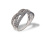 CZ Interwoven Ring. Certified 585 (14kt) White Gold