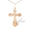 Vogue Laser-cut Cross Pendant. Certified 585 (14kt) Rose Gold